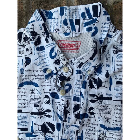 Coleman Men's Backyard BBQ Grilling Button Down Shirt Size Large - Picture 5 of 9